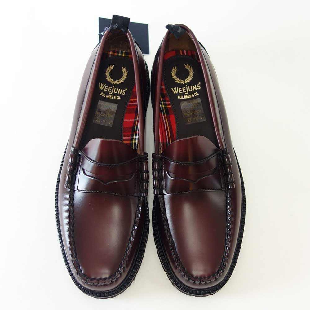 フレッドペリー  FRED PERRY S 8070 158 G.H.Bass Penny Loafer   カラー：OXBLOOD 天然皮革のローファー「靴」