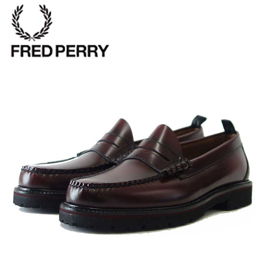 フレッドペリー  FRED PERRY S 8070 158 G.H.Bass Penny Loafer   カラー：OXBLOOD 天然皮革のローファー「靴」