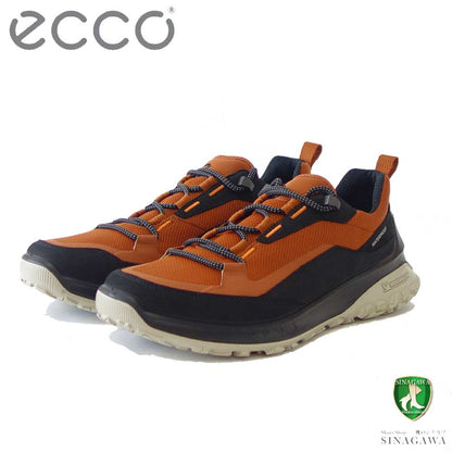 エコー ECCO ULT-TRN MEN'S  BLACK/COGNAC 82425451866（メンズ）防水 ウォーキング シューズ  コンフォート レザースニーカー ハイキング 旅行 「靴」