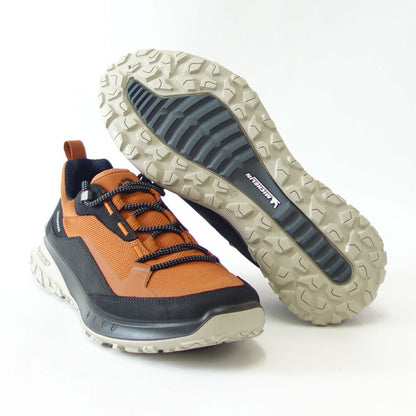エコー ECCO ULT-TRN MEN'S  BLACK/COGNAC 82425451866（メンズ）防水 ウォーキング シューズ  コンフォート レザースニーカー ハイキング 旅行 「靴」
