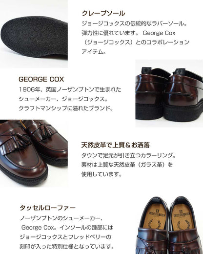 フレッドペリー FRED PERRY B58278 158（ユニセックス）Fred Perry George Cox Tassel Loafer Leather カラー：OXBLOOD「靴」