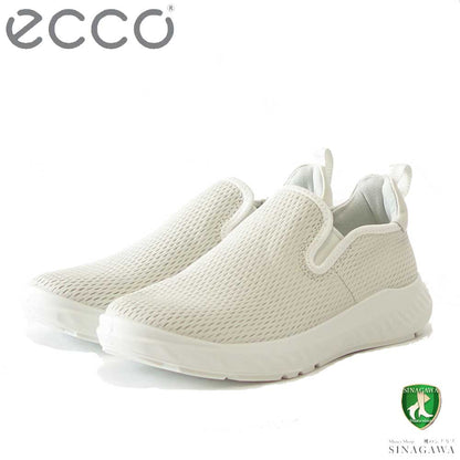 エコー ECCO ATH 1F WOMEN’S LEATHER SLIP ON SHOES ホワイト 834923 50236 （レディース） 快適な履き心地のレザースニーカー  スリッポン ウォーキングシューズ 旅行「靴」