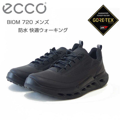 エコーECCOBiom720Men85030451094ブラック（メンズ）ゴアテックス防水快適な履き心地のレザースニーカーレースアップウォーキングシューズ旅行「靴」