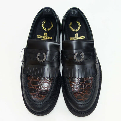 フレッドペリー FRED PERRY B9282 102（ユニセックス）Fred Perry George Cox TEXTURED LEATHER PENNY LOAFER カラー：ブラック スリッポン クレープソール「靴」