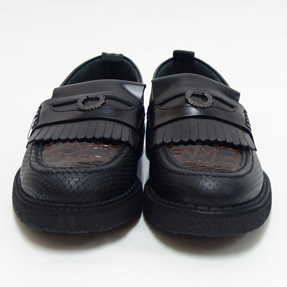 フレッドペリー FRED PERRY B9282 102（ユニセックス）Fred Perry George Cox TEXTURED LEATHER PENNY LOAFER カラー：ブラック スリッポン クレープソール「靴」