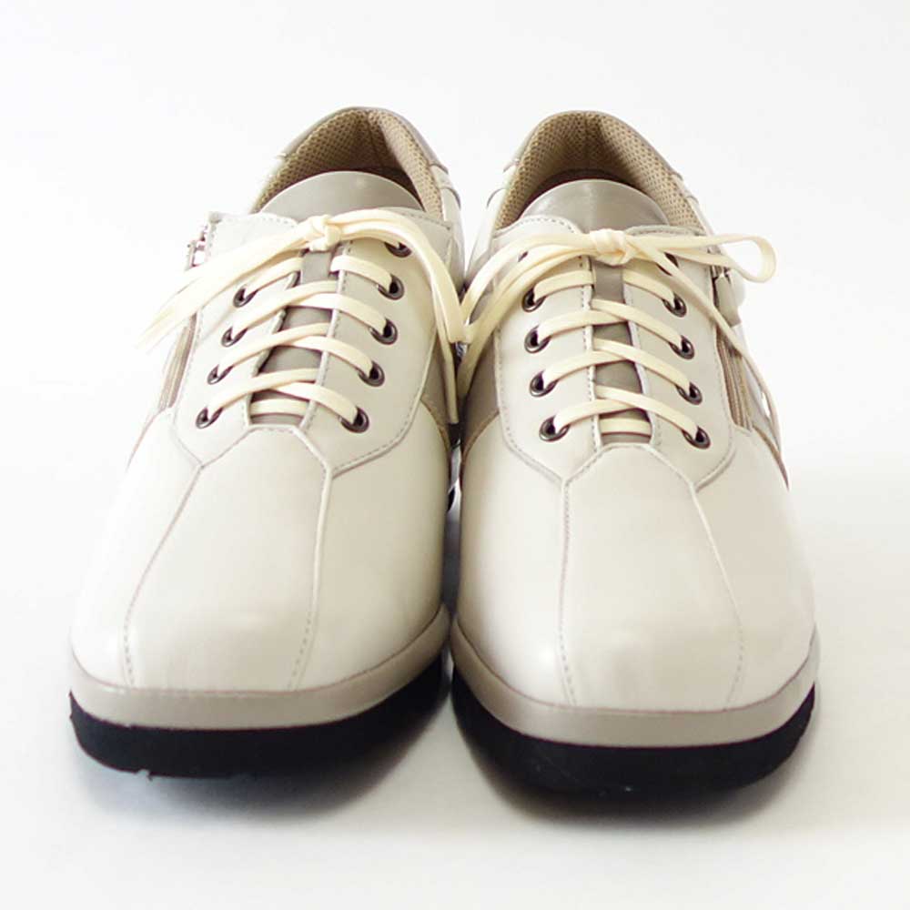 VIGEVANO ビジェバノ 9731 オフホワイト（日本製）ゆったりEEEE レースアップシューズ ウェッジヒール ファスナー付き「靴」