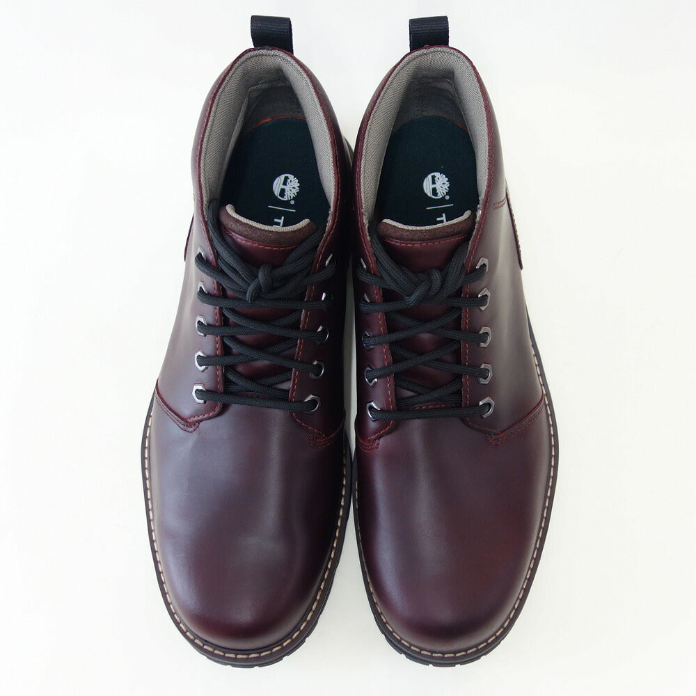 Timberlandティンバーランドa69twiwブリットンロードウォータープルーフチャッカブーツ（バーガンディ）フルグレインレザーアウトドアウォーキング「靴」