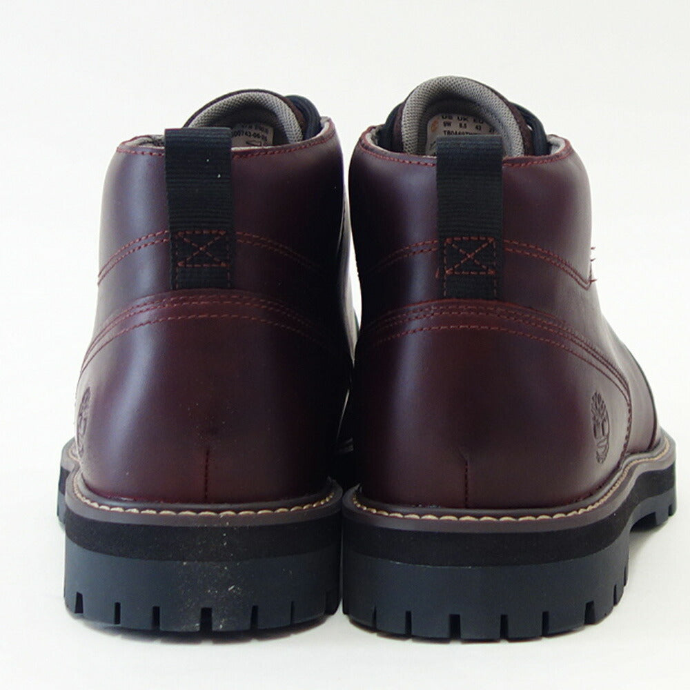 Timberlandティンバーランドa69twiwブリットンロードウォータープルーフチャッカブーツ（バーガンディ）フルグレインレザーアウトドアウォーキング「靴」