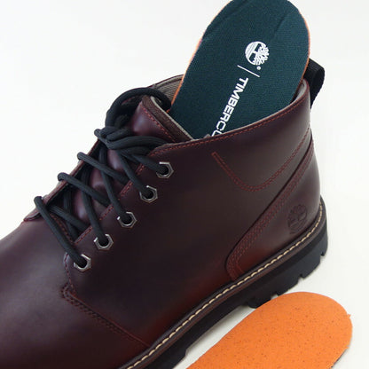 Timberlandティンバーランドa69twiwブリットンロードウォータープルーフチャッカブーツ（バーガンディ）フルグレインレザーアウトドアウォーキング「靴」