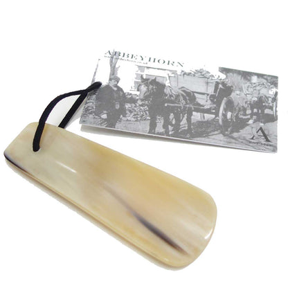天然材質 水牛の角を使用した靴ベラ（英国製） Abbey Horn Works アビィ・リアルシューホーン P 11 （約11cm）
