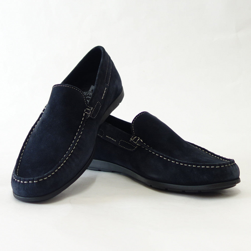 メフィスト MEPHISTO ALGORAS（アルゴラス）ジーンズブルー （ポルトガル製）  天然皮革 スリッポン ドライビング モカシン ウォーキングシューズ （メンズ） 「靴」 正規品 快適靴 旅行