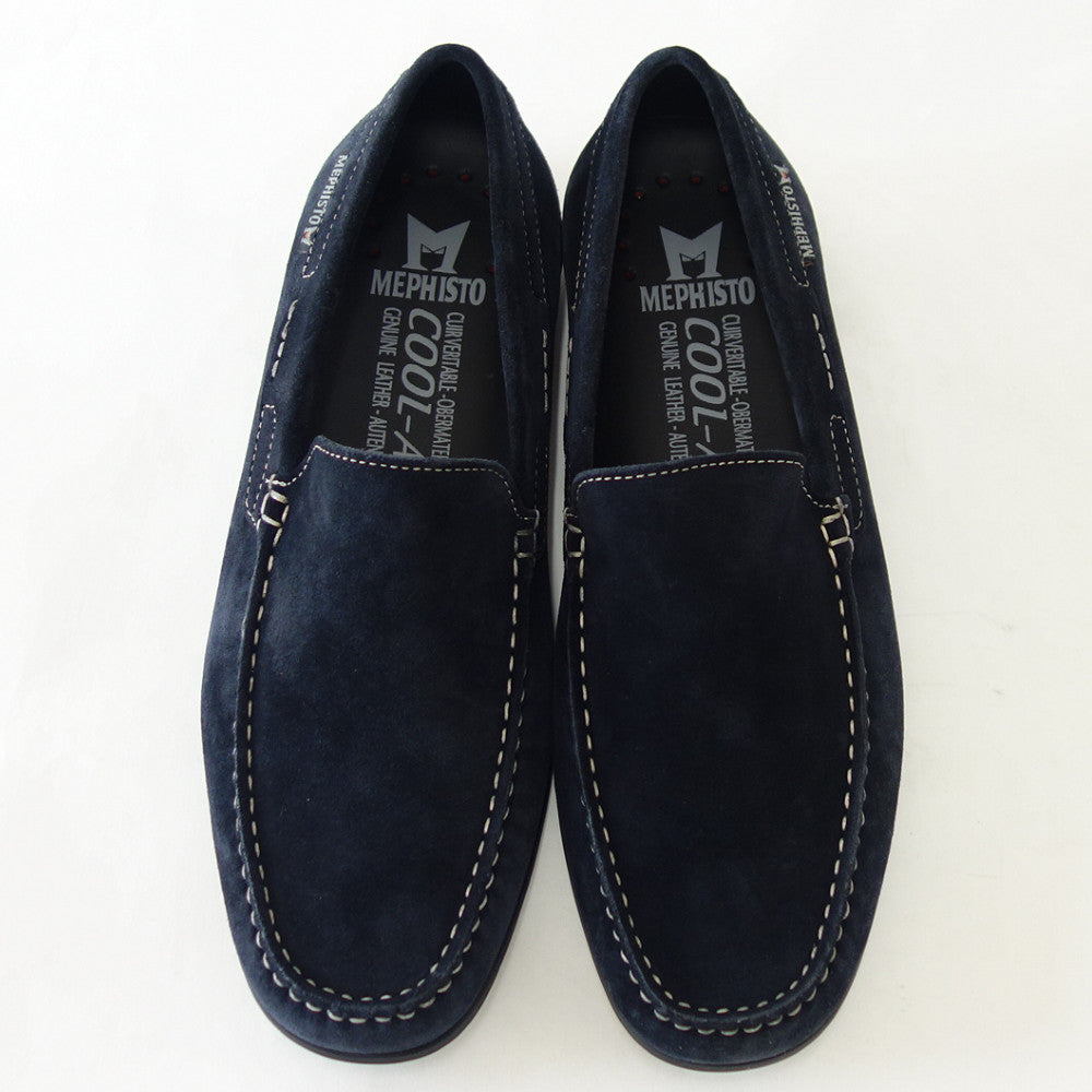 メフィスト MEPHISTO ALGORAS（アルゴラス）ジーンズブルー （ポルトガル製）  天然皮革 スリッポン ドライビング モカシン ウォーキングシューズ （メンズ） 「靴」 正規品 快適靴 旅行