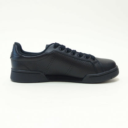 FREDPERRYフレッドペリーB1315220（ユニセックス）B722TEXTUREDLEATHER/SNCE1952カラー：BLACK天然皮革のローカットスニーカー「靴」