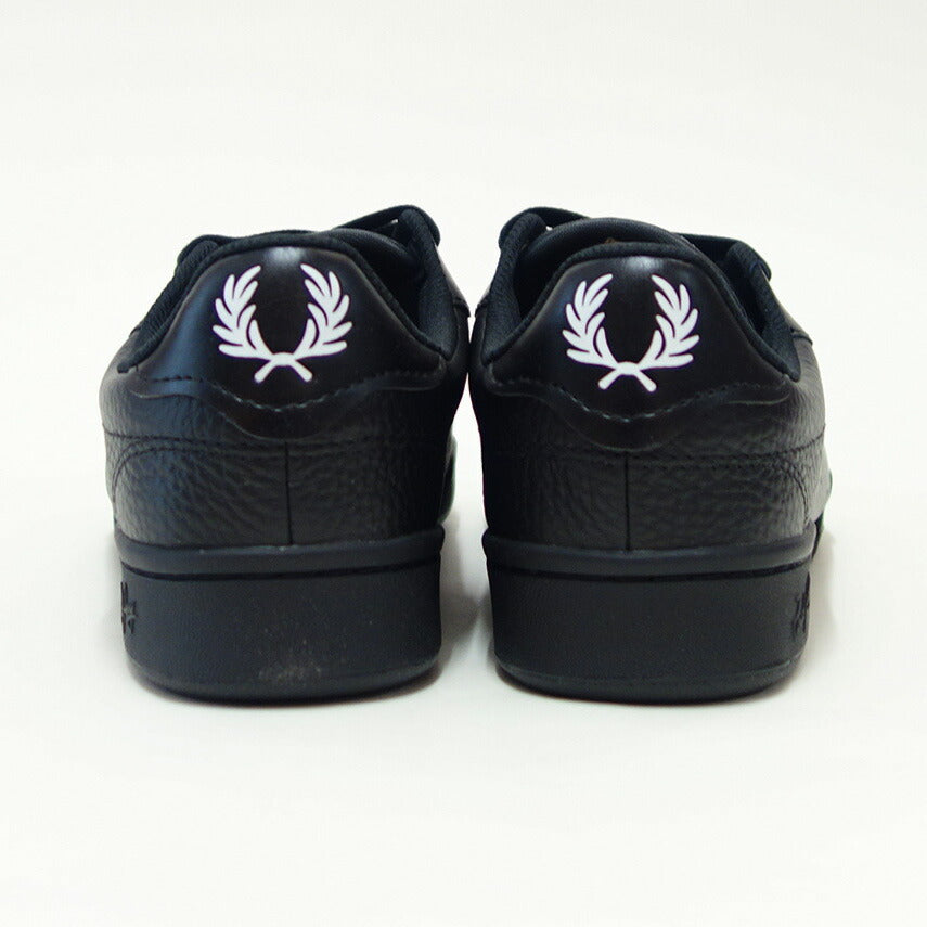 FREDPERRYフレッドペリーB1315220（ユニセックス）B722TEXTUREDLEATHER/SNCE1952カラー：BLACK天然皮革のローカットスニーカー「靴」