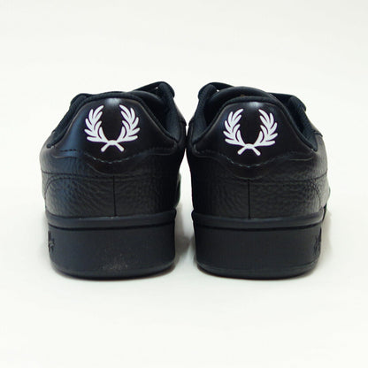 FREDPERRYフレッドペリーB1315220（ユニセックス）B722TEXTUREDLEATHER/SNCE1952カラー：BLACK天然皮革のローカットスニーカー「靴」