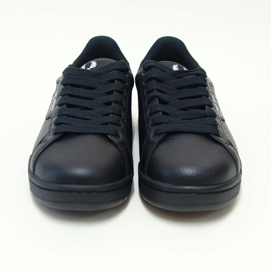 FREDPERRYフレッドペリーB1315220（ユニセックス）B722TEXTUREDLEATHER/SNCE1952カラー：BLACK天然皮革のローカットスニーカー「靴」