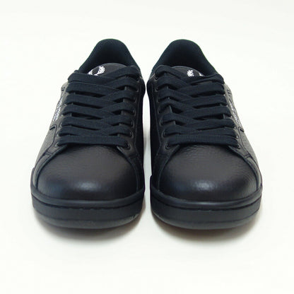 FREDPERRYフレッドペリーB1315220（ユニセックス）B722TEXTUREDLEATHER/SNCE1952カラー：BLACK天然皮革のローカットスニーカー「靴」