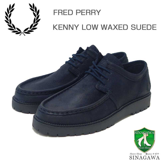 FREDPERRYフレッドペリーB1343297（メンズ）KenneyLowWaxedSuedeカラー：ANCHORGREY天然皮革スエードレザーカジュアルシューズ「靴」