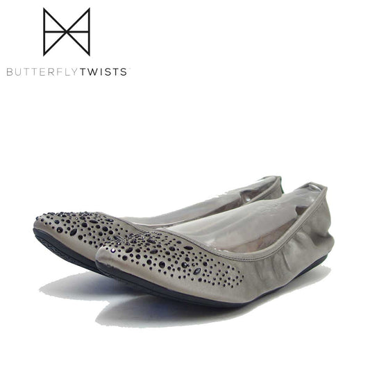 バタフライツイスト BUTTERFLY TWISTS  JANEY CRYSTAL B21013C TAUPE（トープ）お洒落な携帯バレエシューズ 「靴」