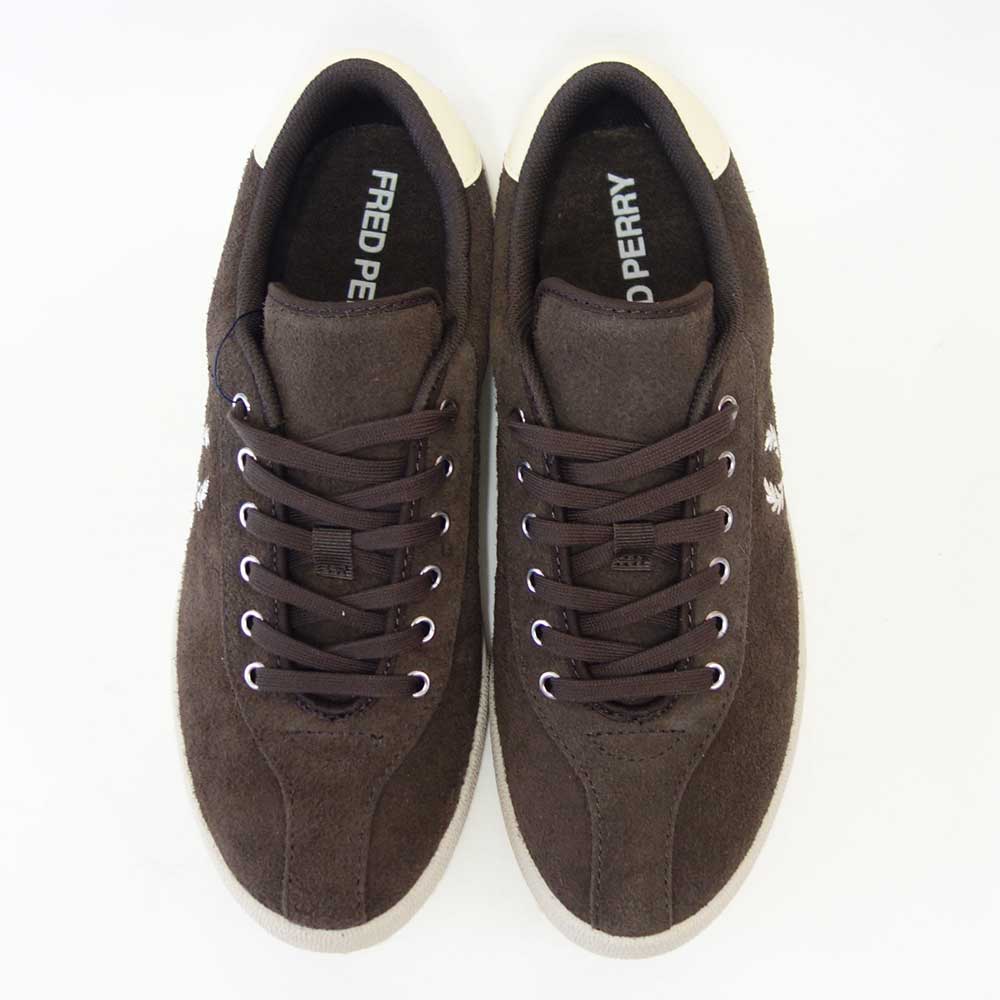 FREDPERRYフレッドペリーB2328Q21（メンズ）TENNISSHOESUEDE（テニスシュースエード）カラー：BURNTTABACCO天然皮革ローカットスニーカー「靴」