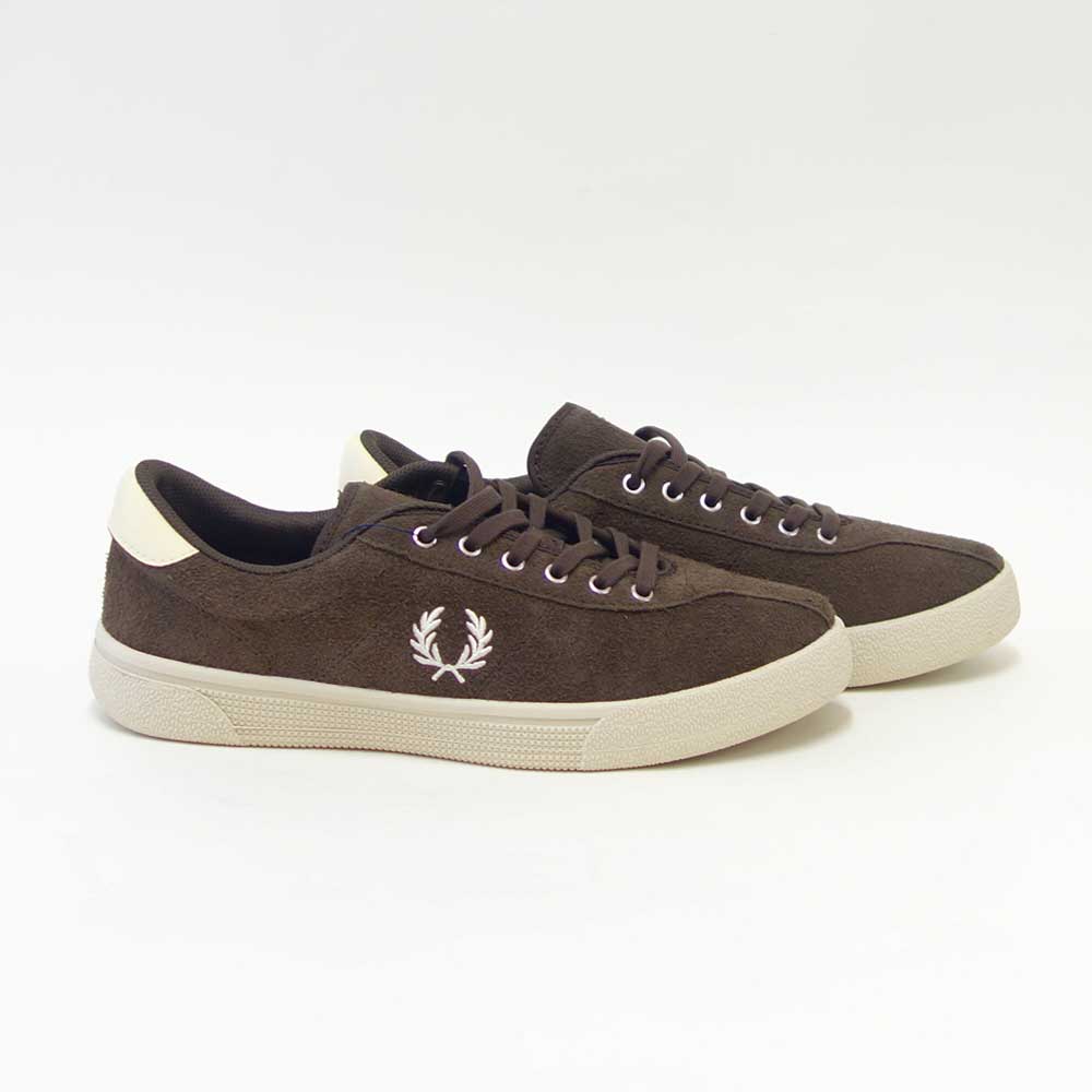 FREDPERRYフレッドペリーB2328Q21（メンズ）TENNISSHOESUEDE（テニスシュースエード）カラー：BURNTTABACCO天然皮革ローカットスニーカー「靴」
