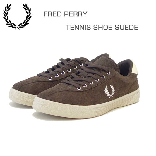 FREDPERRYフレッドペリーB2328Q21（メンズ）TENNISSHOESUEDE（テニスシュースエード）カラー：BURNTTABACCO天然皮革ローカットスニーカー「靴」