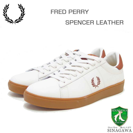 FREDPERRYフレッドペリーB4334760（ユニセックス）SPENCERLEATHER（スペンサーレザー）カラー：LIGHTECRU天然皮革のローカットスニーカー「靴」