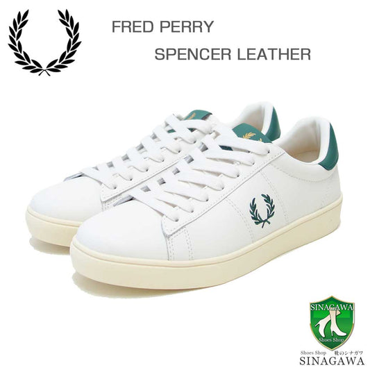 FREDPERRYフレッドペリーB4334D06（ユニセックス）SPENCERLEATHER（スペンサーレザー）カラー：LIGHTECRU天然皮革のローカットスニーカー「靴」