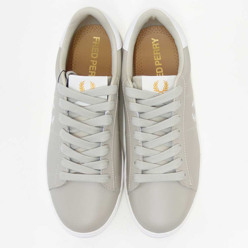 FREDPERRYフレッドペリーB4334P04（ユニセックス）SPENCERLEATHER（スペンサーレザー）カラー：LIGHTOYSTER天然皮革のローカットスニーカー「靴」