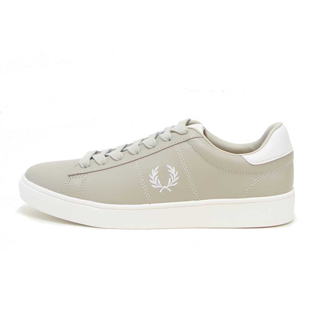FREDPERRYフレッドペリーB4334P04（ユニセックス）SPENCERLEATHER（スペンサーレザー）カラー：LIGHTOYSTER天然皮革のローカットスニーカー「靴」