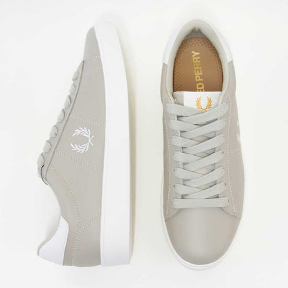 FREDPERRYフレッドペリーB4334P04（ユニセックス）SPENCERLEATHER（スペンサーレザー）カラー：LIGHTOYSTER天然皮革のローカットスニーカー「靴」