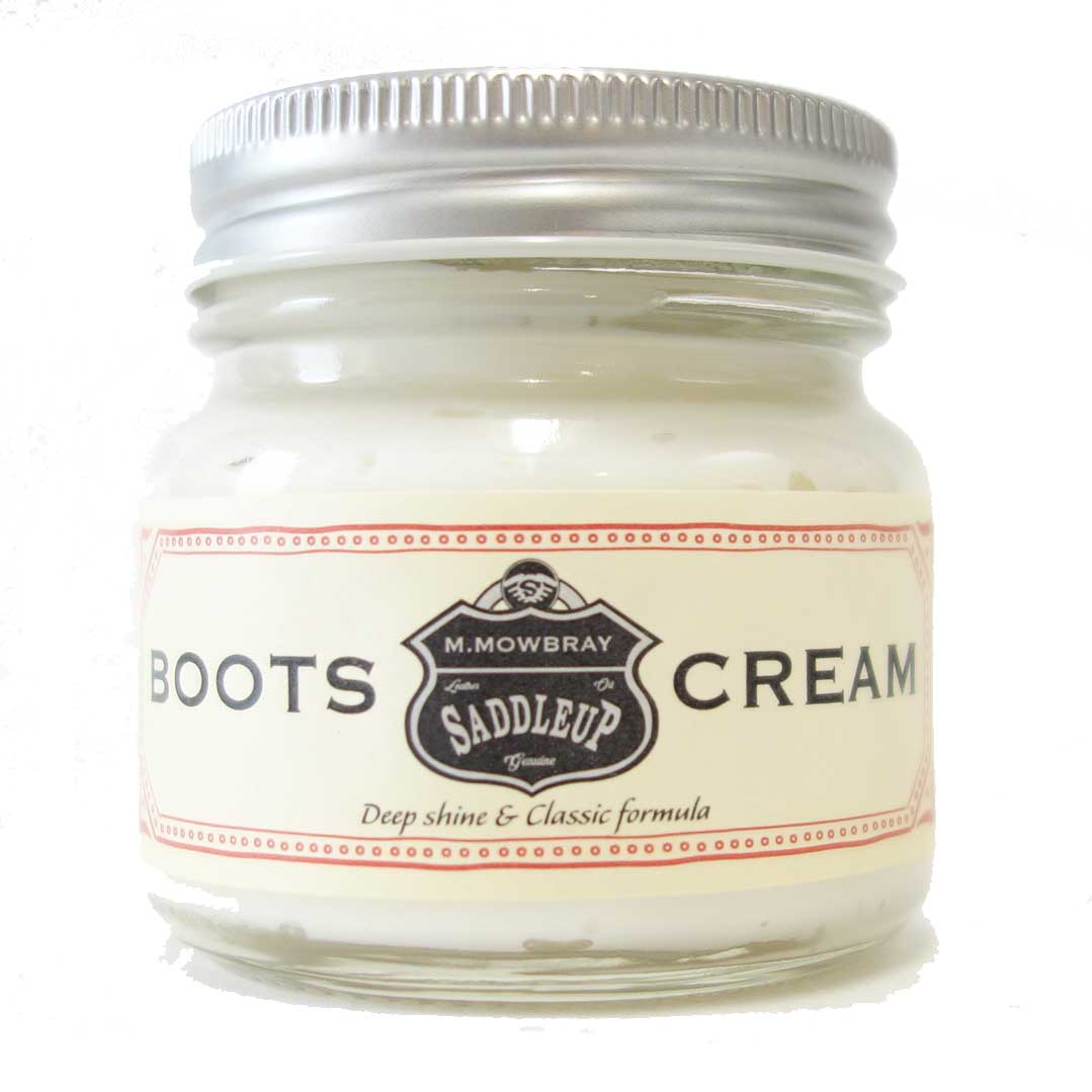 Ｍ．モゥブレィ M.MOWBRAY SADDLEUP サドルアップ ブーツクリーム 60ml（日本製） 補色・栄養効果 天然成分配合、ブーツ オイルレザー クロムエクセルレザー モウブレイ モウブレィ
