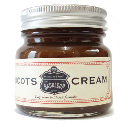 Ｍ．モゥブレィ M.MOWBRAY SADDLEUP サドルアップ ブーツクリーム 60ml（日本製） 補色・栄養効果 天然成分配合、ブーツ オイルレザー クロムエクセルレザー モウブレイ モウブレィ