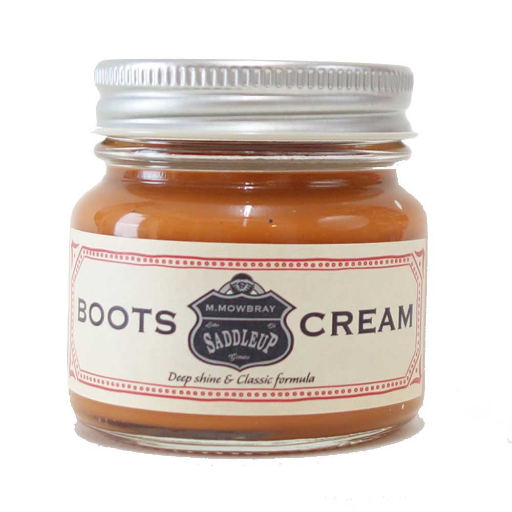 Ｍ．モゥブレィ M.MOWBRAY SADDLEUP サドルアップ ブーツクリーム 60ml（日本製） 補色・栄養効果 天然成分配合、ブーツ オイルレザー クロムエクセルレザー モウブレイ モウブレィ