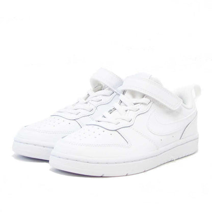 【SALE 10%OFF】 NIKE ナイキ BQ5451 100 ナイキ コート バー ロウ 2 ホワイト／ホワイト NIKE COURT BOROUGH LOW 2 （ジュニアシューズ）「靴」