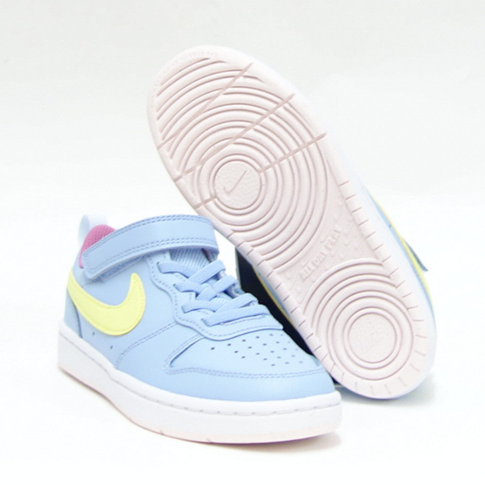 【SALE 10%OFF】 NIKE ナイキ BQ5451 405 ナイキ コート バー ロウ LOW 2 コバルトブリス/ライトレモン NIKE COURT BOROUGH LOW 2 （ジュニアシューズ）「靴」