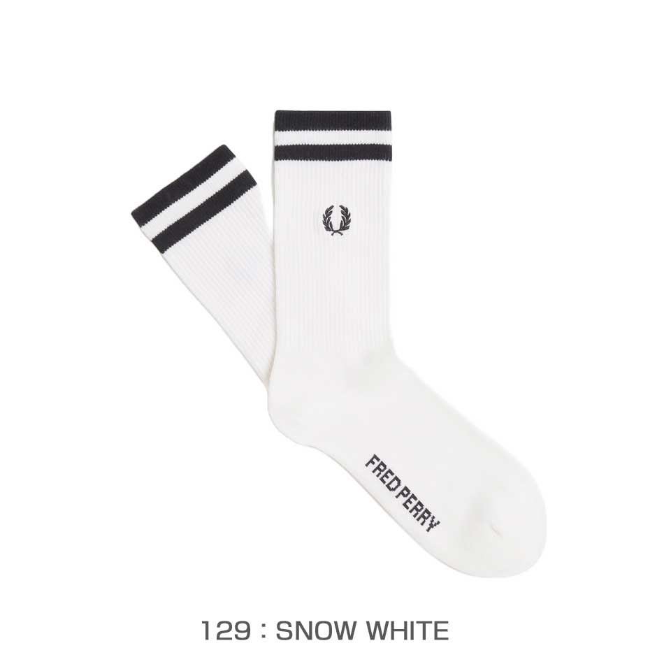 FREDPERRYフレッドペリーTippedSportsSocksC1150（ポルトガル製）クルーソックス靴下