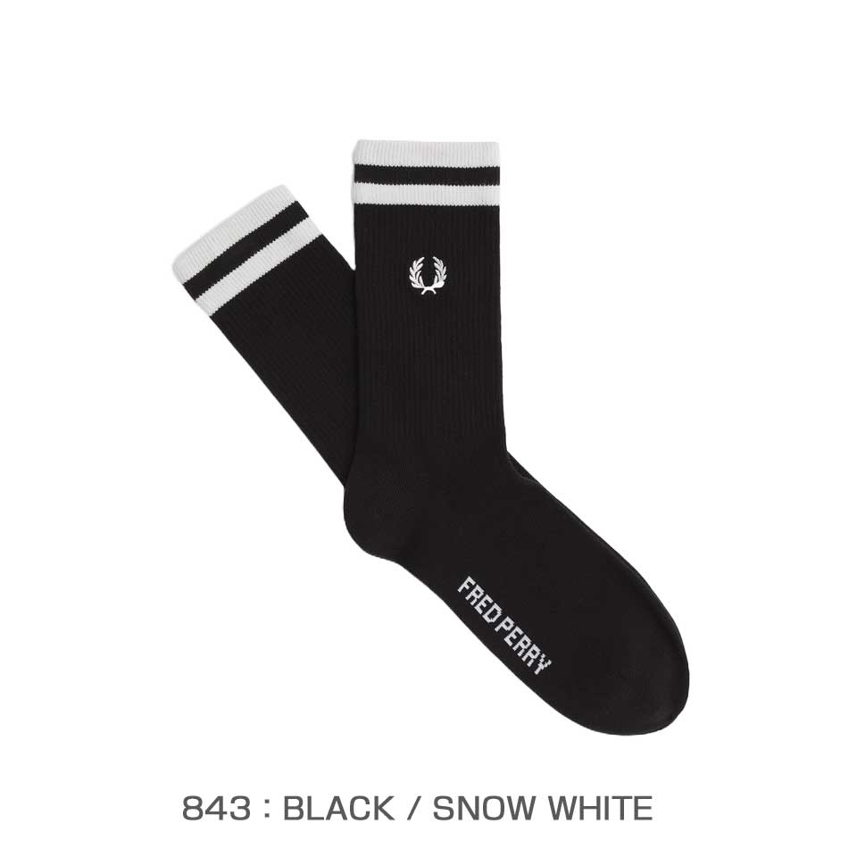 FREDPERRYフレッドペリーTippedSportsSocksC1150（ポルトガル製）クルーソックス靴下