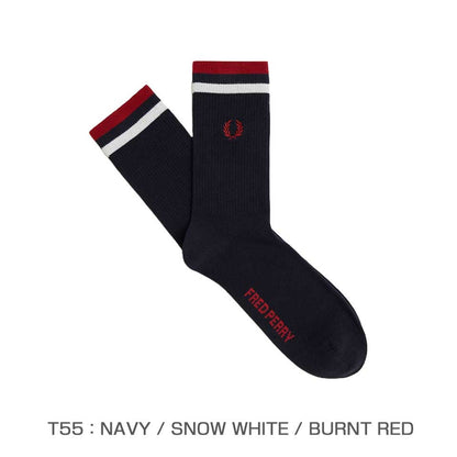 FREDPERRYフレッドペリーTippedSportsSocksC1150（ポルトガル製）クルーソックス靴下