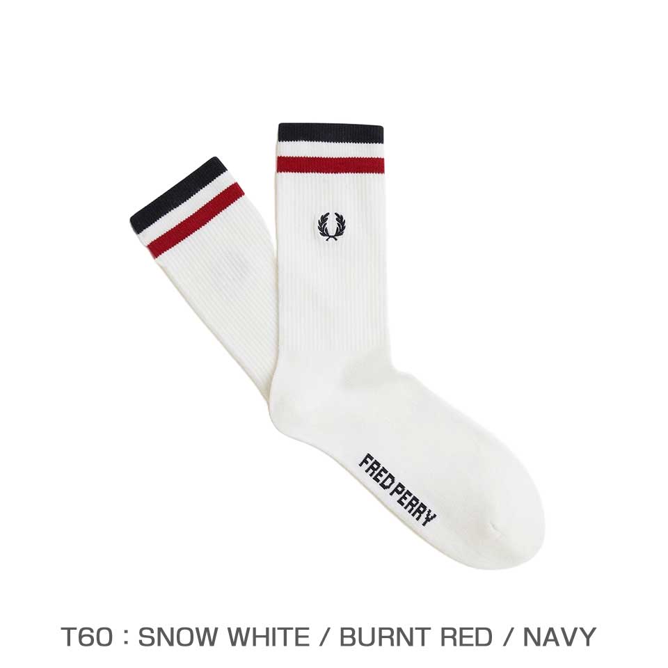 FREDPERRYフレッドペリーTippedSportsSocksC1150（ポルトガル製）クルーソックス靴下
