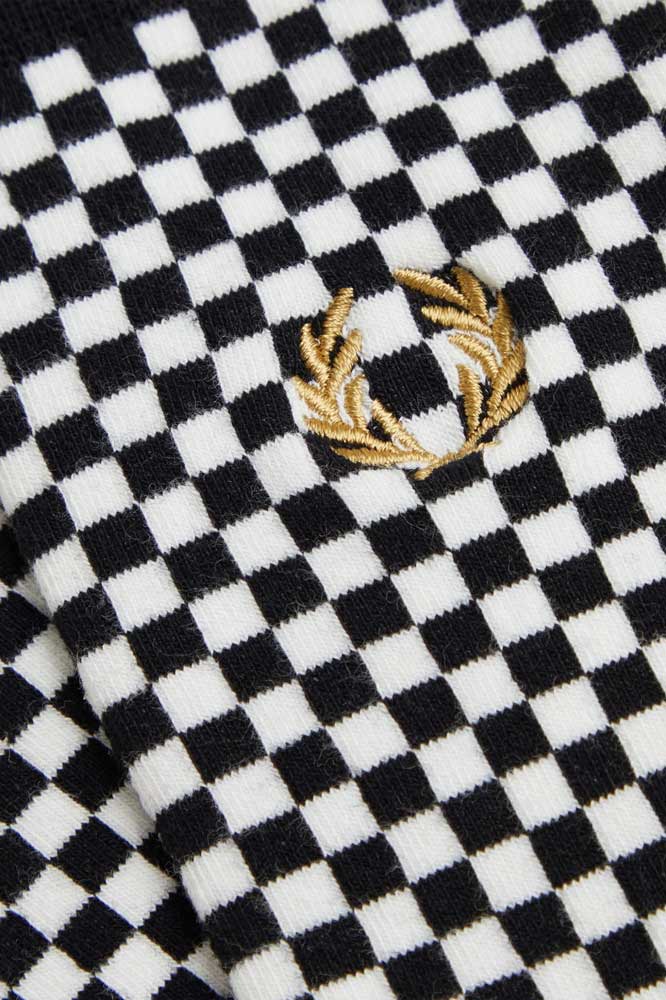 FREDPERRYフレッドペリーMicroChequerboardSocksC2148（カラー：220BLACK・738DARKAIRFORCE）チェッカーボード柄ソックス（ポルトガル製）