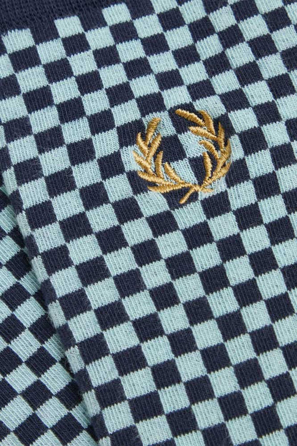 FREDPERRYフレッドペリーMicroChequerboardSocksC2148（カラー：220BLACK・738DARKAIRFORCE）チェッカーボード柄ソックス（ポルトガル製）