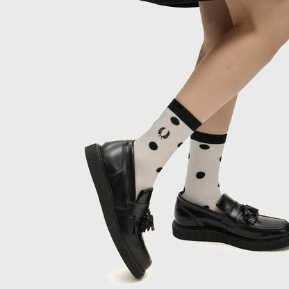 FREDPERRYフレッドペリーAmyWinehousePolkaDotSocksC3330（カラー：129SNOWWHITE）クルーネックソックス（ポルトガル製）