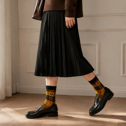 FREDPERRYフレッドペリーTARTANSOCKC3332（カラー：480GOLD）タータンチェックソックス（ポルトガル製）靴下