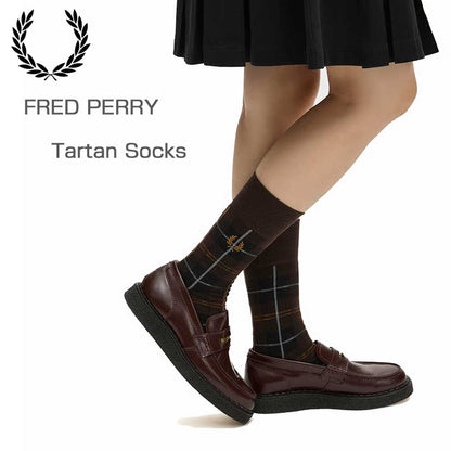 FREDPERRYフレッドペリーTARTANSOCKC3333（カラー：33CRICHBROWN）タータンチェックソックス（ポルトガル製）靴下