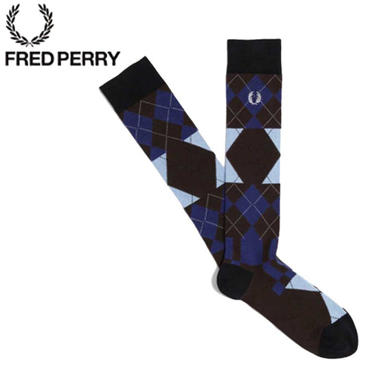 FRED PERRY フレッドペリー LONG ARGYLE SOCKS C5136 （ポルトガル製） ハイソックス 靴下