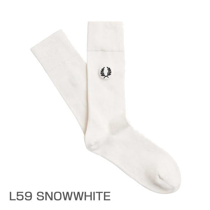 FRED PERRY フレッドペリー Classic Laurel Wreath Socks C7135  ：NAVY / SNOW WHITE(267) ・BLACK / SNOWWHITE(843)  ・SNOWWHITE / BLACK(L59)・LIGHT SMOKE(146) ・WARM STONE / BLACK(U88)・ECRU(560) ソックス（ポルトガル製）