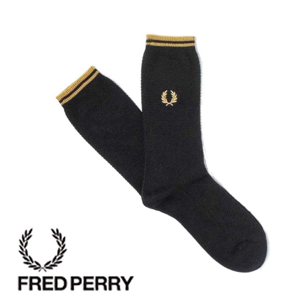 FRED PERRY フレッドペリー Tipped Socks C7170 NAVY(267) SILVER BLUE(670) BLACK(157)  ティップド ソックス（ポルトガル製）