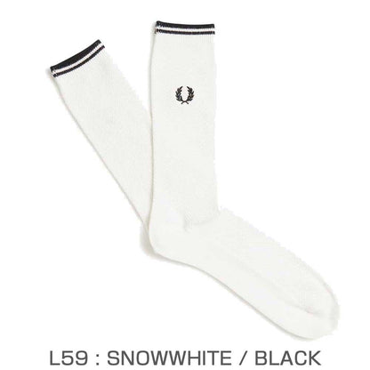 FRED PERRY フレッドペリー Tipped Socks C7170  ：BLACK / PORT(486) ・ SNOWWHITE / BLACK(L59)  ・NAVY / DARKC(R63)・OXBLOOD(T13) ティップド ソックス（ポルトガル製）