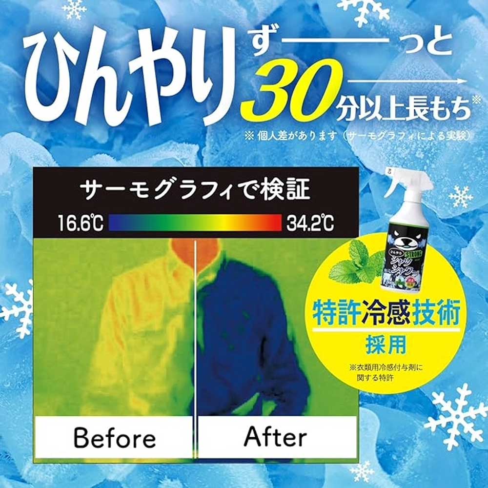 ときわ商会ひんやりシャツシャワーストロングミントの香りひんやり成分130％の極冷感フェス消臭熱中症対策に
